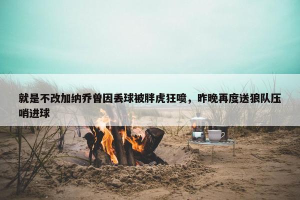 就是不改加纳乔曾因丢球被胖虎狂喷，昨晚再度送狼队压哨进球