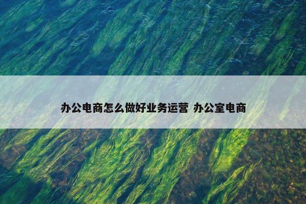 办公电商怎么做好业务运营 办公室电商