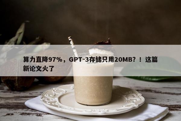 算力直降97%，GPT-3存储只用20MB？！这篇新论文火了