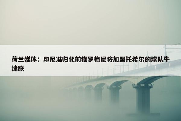 荷兰媒体：印尼准归化前锋罗梅尼将加盟托希尔的球队牛津联