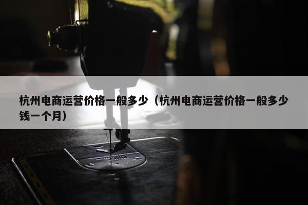 杭州电商运营价格一般多少（杭州电商运营价格一般多少钱一个月）