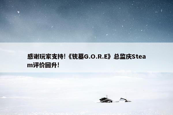 感谢玩家支持!《铳墓G.O.R.E》总监庆Steam评价回升!