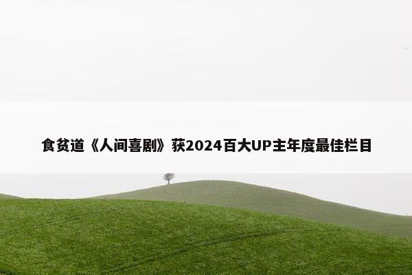 食贫道《人间喜剧》获2024百大UP主年度最佳栏目