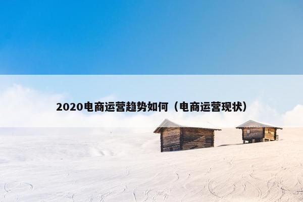 2020电商运营趋势如何（电商运营现状）