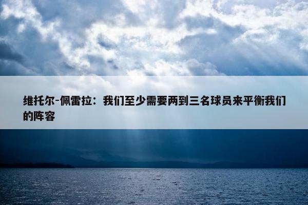 维托尔-佩雷拉：我们至少需要两到三名球员来平衡我们的阵容