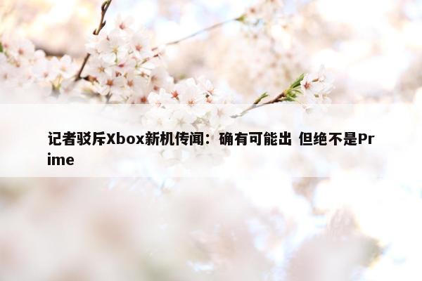 记者驳斥Xbox新机传闻：确有可能出 但绝不是Prime