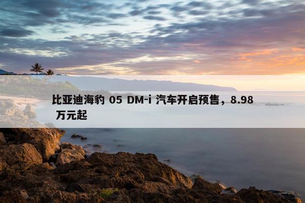 比亚迪海豹 05 DM-i 汽车开启预售，8.98 万元起