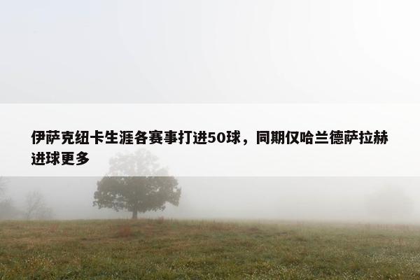 伊萨克纽卡生涯各赛事打进50球，同期仅哈兰德萨拉赫进球更多