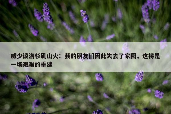 威少谈洛杉矶山火：我的朋友们因此失去了家园，这将是一场艰难的重建