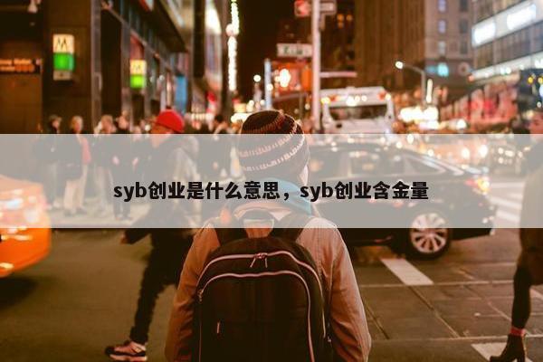 syb创业是什么意思，syb创业含金量