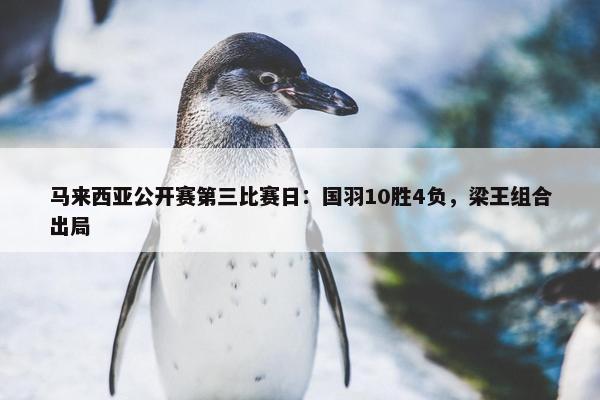 马来西亚公开赛第三比赛日：国羽10胜4负，梁王组合出局