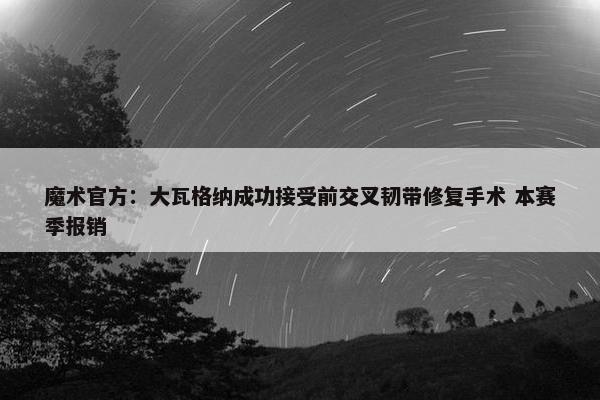 魔术官方：大瓦格纳成功接受前交叉韧带修复手术 本赛季报销