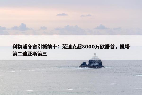 利物浦冬窗引援前十：范迪克超8000万欧居首，凯塔第二迪亚斯第三