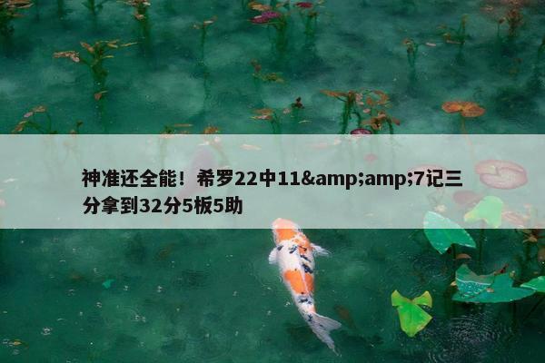 神准还全能！希罗22中11&amp;7记三分拿到32分5板5助