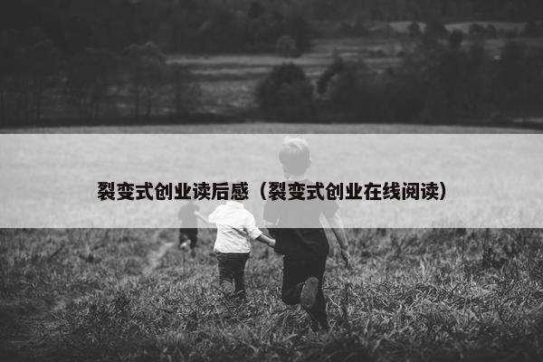 裂变式创业读后感（裂变式创业在线阅读）