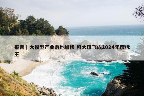 报告｜大模型产业落地加快 科大讯飞成2024年度标王