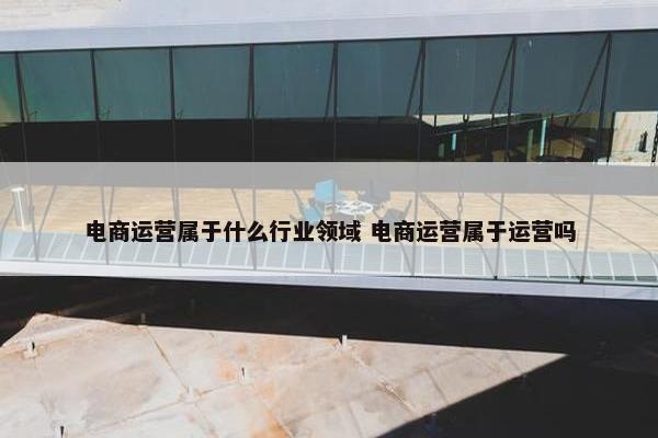 电商运营属于什么行业领域 电商运营属于运营吗