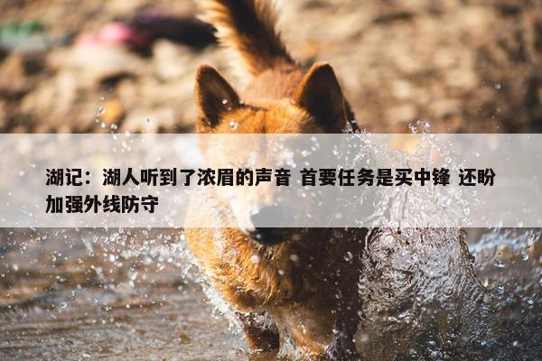 湖记：湖人听到了浓眉的声音 首要任务是买中锋 还盼加强外线防守