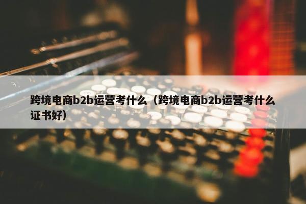 跨境电商b2b运营考什么（跨境电商b2b运营考什么证书好）