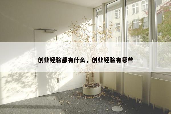 创业经验都有什么，创业经验有哪些