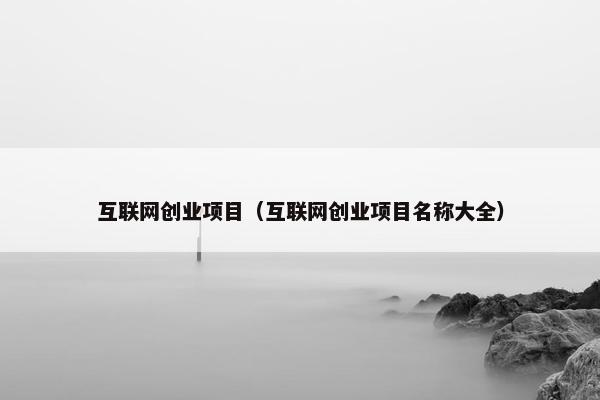 互联网创业项目（互联网创业项目名称大全）