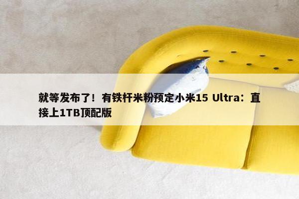 就等发布了！有铁杆米粉预定小米15 Ultra：直接上1TB顶配版