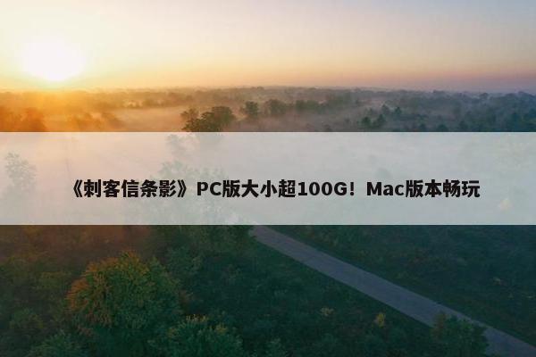 《刺客信条影》PC版大小超100G！Mac版本畅玩