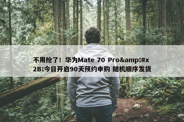 不用抢了！华为Mate 70 Pro&#x2B;今日开启90天预约申购 随机顺序发货