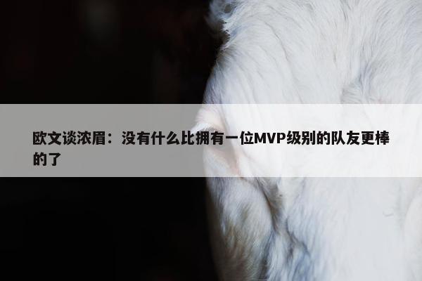 欧文谈浓眉：没有什么比拥有一位MVP级别的队友更棒的了