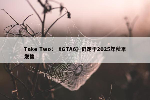 Take Two：《GTA6》仍定于2025年秋季发售