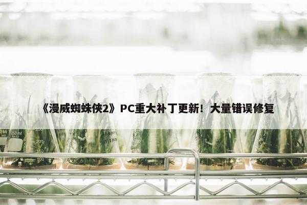 《漫威蜘蛛侠2》PC重大补丁更新！大量错误修复