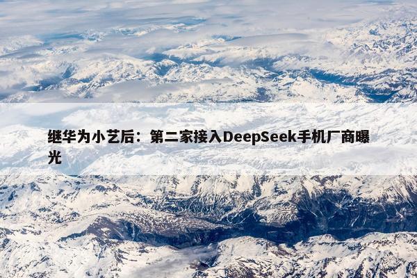 继华为小艺后：第二家接入DeepSeek手机厂商曝光