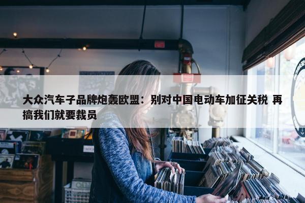 大众汽车子品牌炮轰欧盟：别对中国电动车加征关税 再搞我们就要裁员