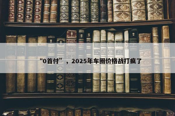 “0首付”，2025年车圈价格战打疯了