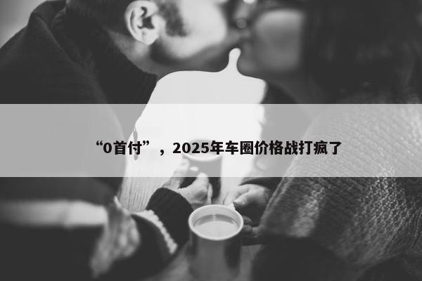 “0首付”，2025年车圈价格战打疯了