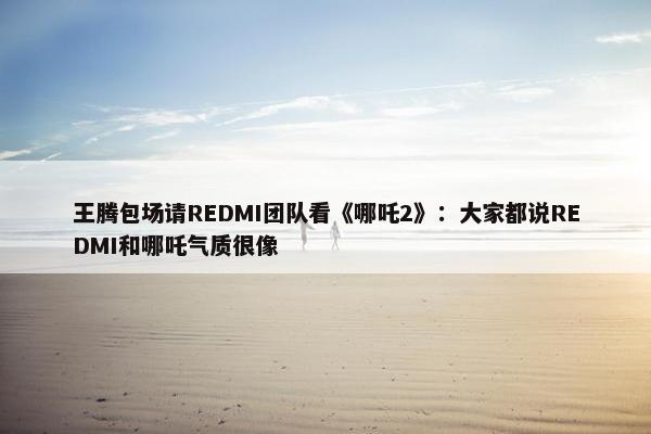 王腾包场请REDMI团队看《哪吒2》：大家都说REDMI和哪吒气质很像