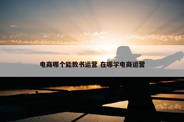 电商哪个能教书运营 在哪学电商运营