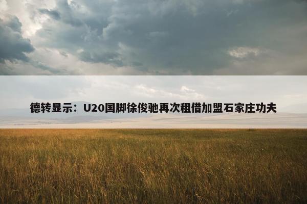 德转显示：U20国脚徐俊驰再次租借加盟石家庄功夫