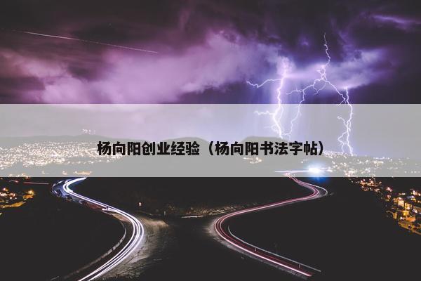 杨向阳创业经验（杨向阳书法字帖）