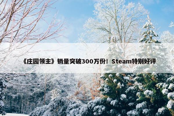 《庄园领主》销量突破300万份！Steam特别好评