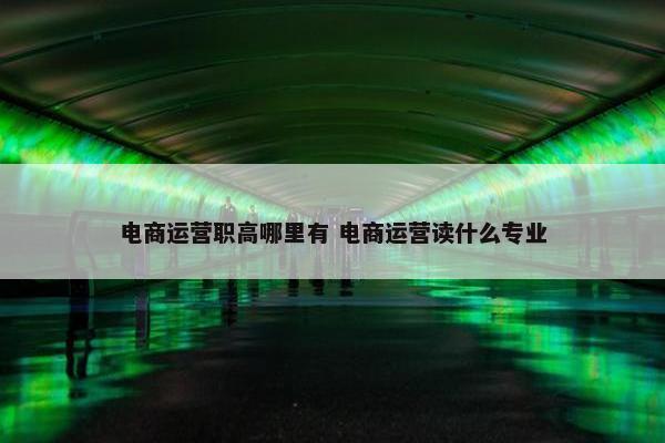 电商运营职高哪里有 电商运营读什么专业