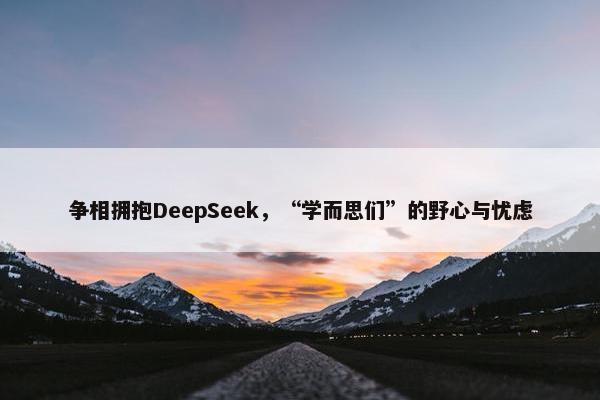 争相拥抱DeepSeek，“学而思们”的野心与忧虑