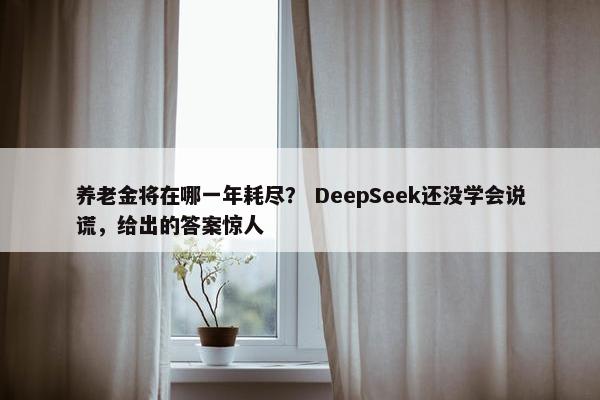 养老金将在哪一年耗尽？ DeepSeek还没学会说谎，给出的答案惊人