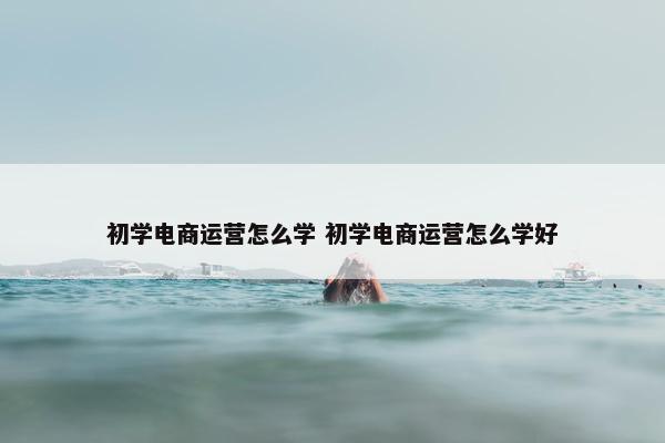 初学电商运营怎么学 初学电商运营怎么学好