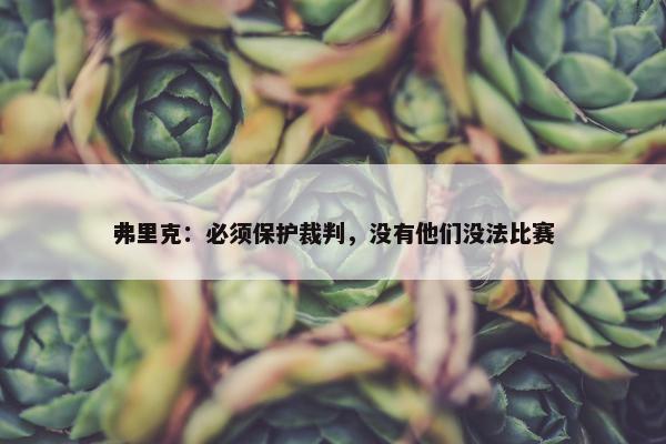 弗里克：必须保护裁判，没有他们没法比赛