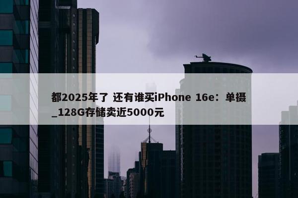 都2025年了 还有谁买iPhone 16e：单摄_128G存储卖近5000元