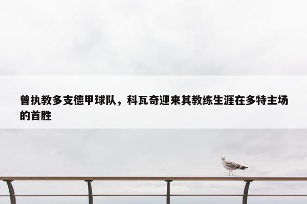 曾执教多支德甲球队，科瓦奇迎来其教练生涯在多特主场的首胜