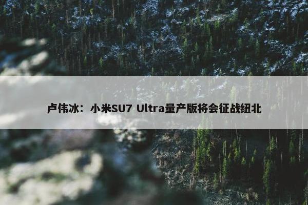 卢伟冰：小米SU7 Ultra量产版将会征战纽北