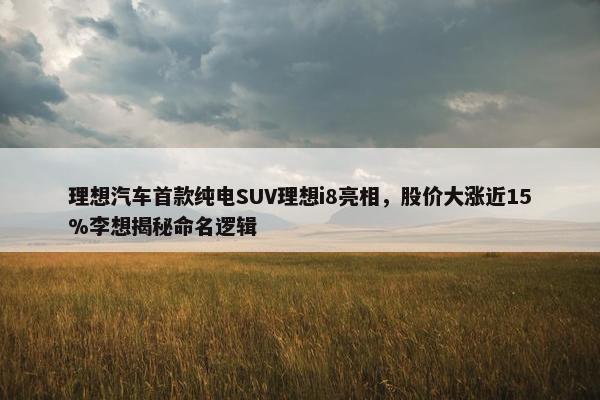 理想汽车首款纯电SUV理想i8亮相，股价大涨近15%李想揭秘命名逻辑