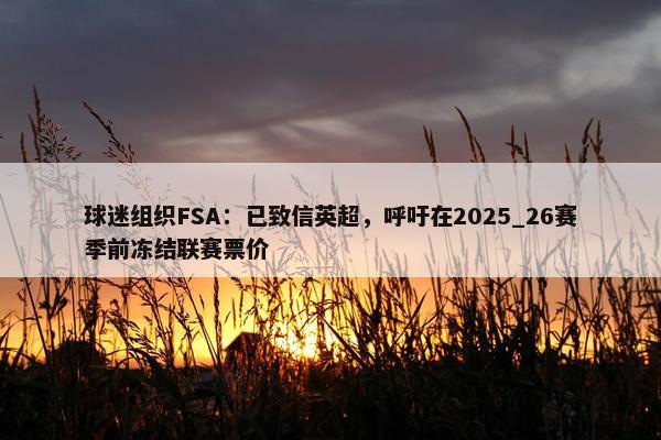 球迷组织FSA：已致信英超，呼吁在2025_26赛季前冻结联赛票价